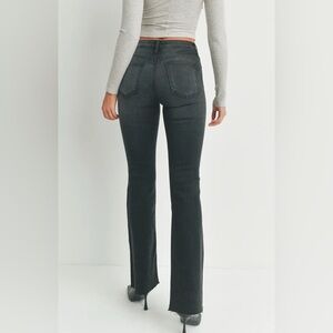 Just Black Denim WASHED BLACK 
MidRise Straight Bootcut scissor cut hem 
Size 29